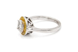 Round Yellow and White Diamond Ring