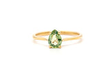 Pear Cut Green Sapphire Ring