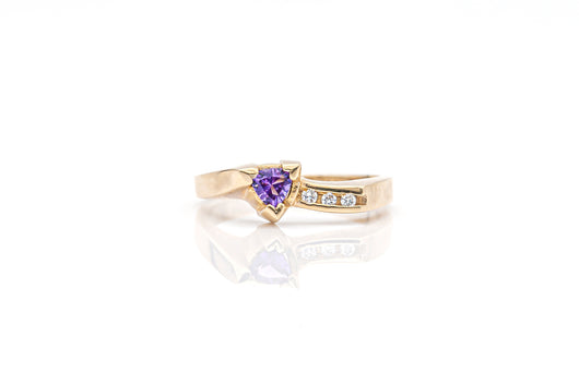 Purple Amethyst And Diamond Ring