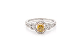 Round Yellow Diamond Ring